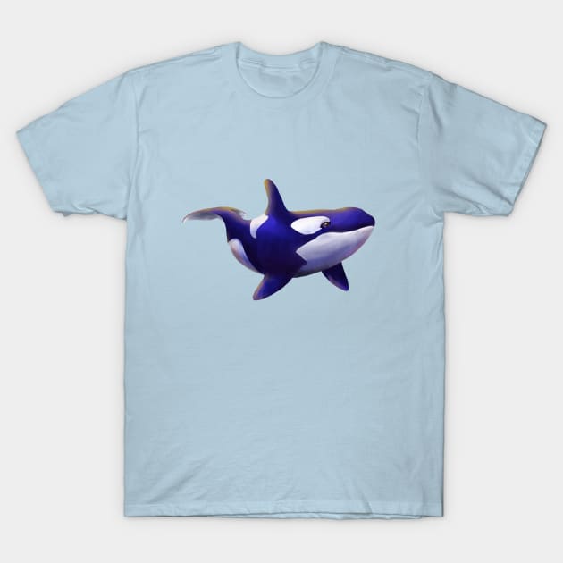 Blue Orca Painting T-Shirt by ThinkingSimple